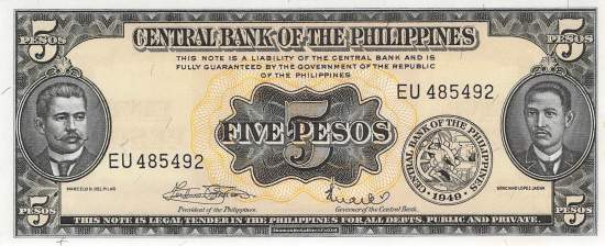 Philippinen 5 Pesos 1949 p135f